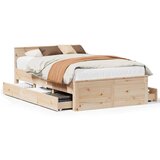 Maison Chic Posteljni okvir - Dvoposteljna postelja - Zakonska postelja brez vzmetnice z vzglavjem 120x190 cm borovina-J13509, (21766047) | Shoptok.si