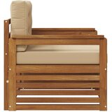  Set vanjskih sofa Čvrsto drvo akacije i poliester Prirodna - Prirodno i bež Otvoreni okvir | shoptok.hr