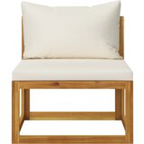 Maison Chic Sekcijski sredinski kavč - Sofa - Kanape in kremno bela blazina akacijev les, (21727251) Cene