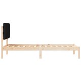  Posteljni okvir z oblazinjenim vzglavjem Črna 75 x 190 cm, (5000101396) | Shoptok.si