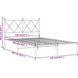 vidaXL Kovinski posteljni okvir z vzglavjem črn 120x200 cm | Shoptok.si