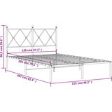 vidaXL Metalni okvir za krevet s uzglavljem crni 120x200 cm | shoptok.hr