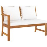  Klupa s krem jastucima 114 5 cm masivno bagremovo drvo | shoptok.hr
