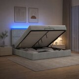  Krevet od pjene s madracem i LED-om Svjetlosiva 200 x 200 cm | shoptok.hr