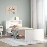  Krevet s regalom z knjige bez madraca bijeli 100x200cm borovina - Bijela 100 x 200 cm | shoptok.hr