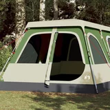 vidaXL Družinski šotor za kampiranje za 10 oseb zelen hitra postavitev