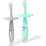 BabyOno Baby četkica za zube s graničnikom 12+ siva | Eponuda.com