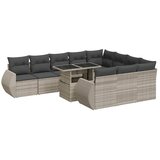  11-dijelni set vrtnih sofa poliratan s jastucima svijetlosivi | shoptok.hr