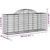  Lučne gabionske košare 3 kom 200x50x80/100 cm pocinčano željezo | shoptok.hr