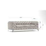Ropez Svijetlo siva baršunasti sofa 225 cm Chelsea – | shoptok.hr