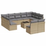 Maison Chic Seti vrtnega pohištva - Vrtna garnitura - Vrtni pohištvo set 12-delna z blazinami bež poli ratan, (21809831) | Shoptok.si