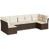  7-dijelni set vrtnih sofa od poliratana s jastucima smeđi | shoptok.hr