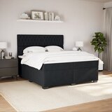  Krevet s oprugama i madracem crni 200x200 cm baršunasti | shoptok.hr