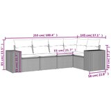  5-dijelna vrtna garnitura od poliratana s jastucima crna | shoptok.hr