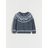 Reserved Pulover iz žakarda - Modra | Shoptok.si