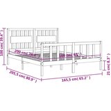  Kreveta s uzglavljem 160 x 200 cm od masivnog drva | shoptok.hr