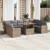 vidaXL 10-dijelni set vrtnih sofa s jastucima bež od poliratana | shoptok.hr