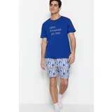 Trendyol Dark Blue Unisex Regular Fit Printed Pajamas Set | Shoptok.si