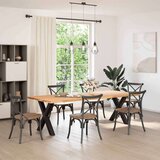 vidaXL noge za jedilno mizo x-oblika 2 kosa črna 70x(72-73) cm jeklo | Shoptok.si