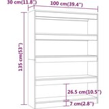 vidaXL knjižna omara/pregrada rjavi hrast 100x30x135 cm | Shoptok.si