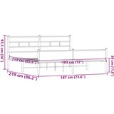 Metalni okvir kreveta bez madraca smeđa boja hrasta 183x213 cm | shoptok.hr