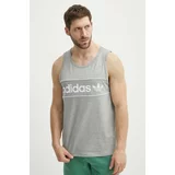 Adidas Bombažna kratka majica moška, siva barva, IR9342