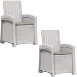  Ležaljka za vrt s izgledom ratana 2 pcs Bijela i svjetlosiva PP | Eponuda.com