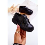 Boto Children's Leather Sneakers With Velcro Black Foster | ePonuda.com