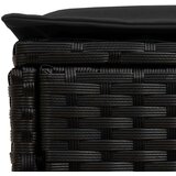  Vrtni otoman s jastukom 2 Komad Crna 38 x 38 x 45 cm PE ratan | shoptok.hr
