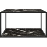  Stolić za kavu crni s crnim mramornim staklom 90 x 90 x 50 cm | shoptok.hr
