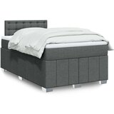 vidaXL Box spring postelja z vzmetnico temno siva 120x190 cm blago | Shoptok.si