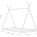  Okvir za dječji krevet od masivne borovine bijeli 80 x 160 cm | Eponuda.com