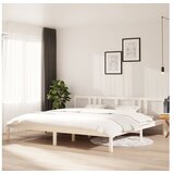  Posteljni okvir bel iz trdnega lesa 200x200 cm | Shoptok.si