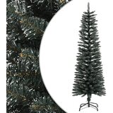 vidaXL Ozka umetna novoletna jelka s stojalom zelena 150 cm PVC | Shoptok.si