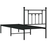 vidaXL Metalni okvir za krevet s uzglavljem crni 75x190 cm | shoptok.hr