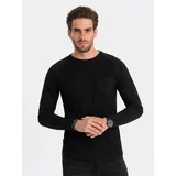 Ombre Men's longsleeve with "waffle" texture - black