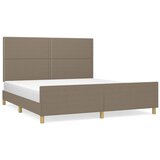  The Living Store Posteljni okvir z vzglavjem taupe 160x200 cm blago - Posteljni Okvir Z Vzglavjem, (21454248) | Shoptok.si