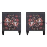 Ormarić Nočna omarica z vrati Črna 40 x 33 x 46 cm Masiven les manga, (5000091590) | Shoptok.si
