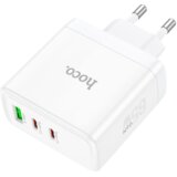 hoco. polnilec adapter N30 GuN QC PD 65W vhod 1x USB A in 2x Type C - bel | Shoptok.si