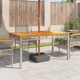  Vrtni stol sivi 140 x 80 x 75 cm od poliratana i drva bagrema | shoptok.hr