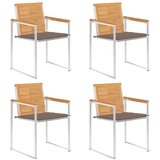  Vrtni stoli 4 kosi z blazinami trdna tikovina, (20963539) | Shoptok.si