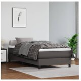  Box spring postelja z vzmetnico siv 100x200 cm umetno usnje | Shoptok.si