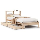 vidaXL Krevet s regalom za knjige bez madraca 90x200 cm od borovine | shoptok.hr