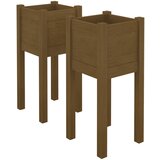 Maison Chic Vrtno cvetlično korito - Cvetlični Lonec 2 kosa medeno rjavo 31x31x70 cm borovina, (21788886) Cene
