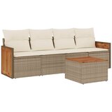  5-dijelni vrtni set sofa s jastucima bež od poliratana | shoptok.hr