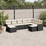  9-dijelni set vrtnih sofa s jastucima crni od poliratana | shoptok.hr