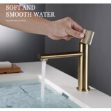  Luksuzna kopalniška armatura za umivalnik v zati mat barvi | Pipa EYN BGB1450 - 22 cm | Shoptok.si