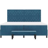  Postelja z vzmetnico z vzmetnico Temno modra 200 x 200 cm Žamet, (5000043844) | Shoptok.si