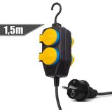 Delight Zunanji podaljšek s pokrovi 1,5 m 4 x 230V 3 x 1,5 mm2 IP44 | Shoptok.si