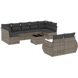  10-dijelni set vrtnih sofa od poliratana s jastucima sivi | shoptok.hr